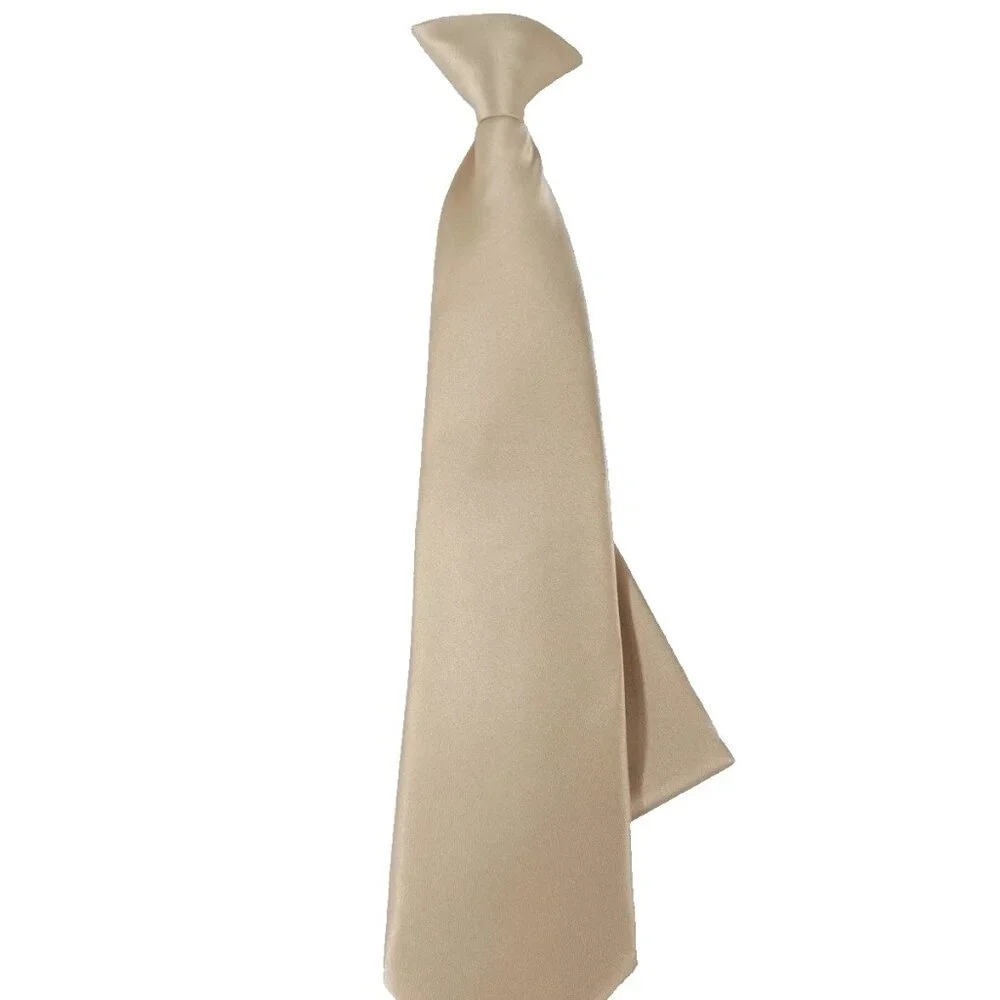 St. Patrick Boy's Clip-on Tie Hanky Set Light Pink Solid 100% Polyester 12